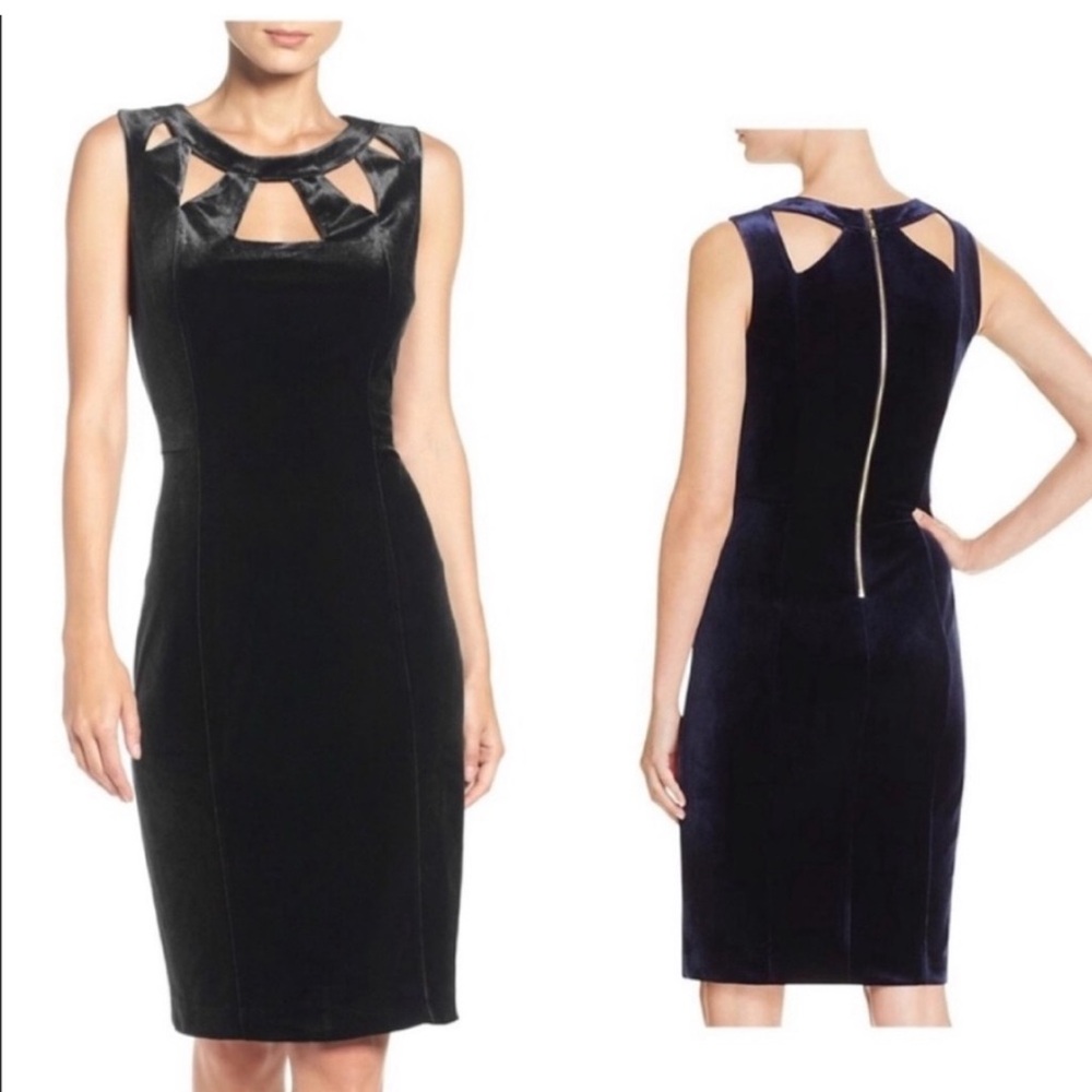 Black Backless Cut Out Sheath Dress for Cocktail